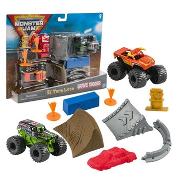 MONSTER JAM SET 2 AUTO + RAMPE