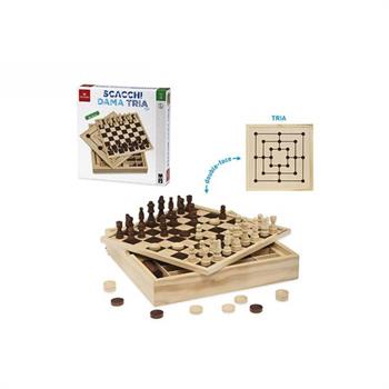 SCACCHI + DAMA + TRIS TOP 30X30