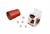 BICCHIERE IN PELLE ROSSO E DADI POKER